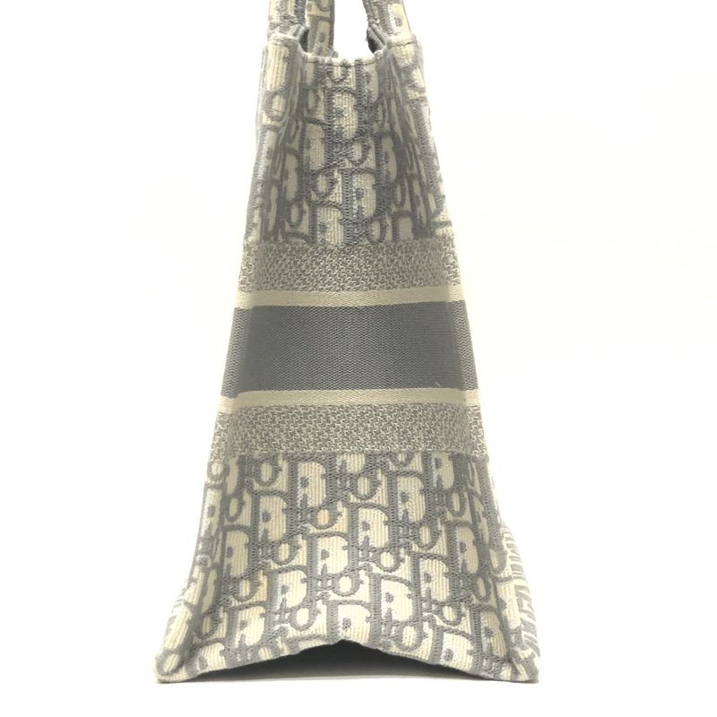 Dior Tote Bag Book Medium Canvas Gray