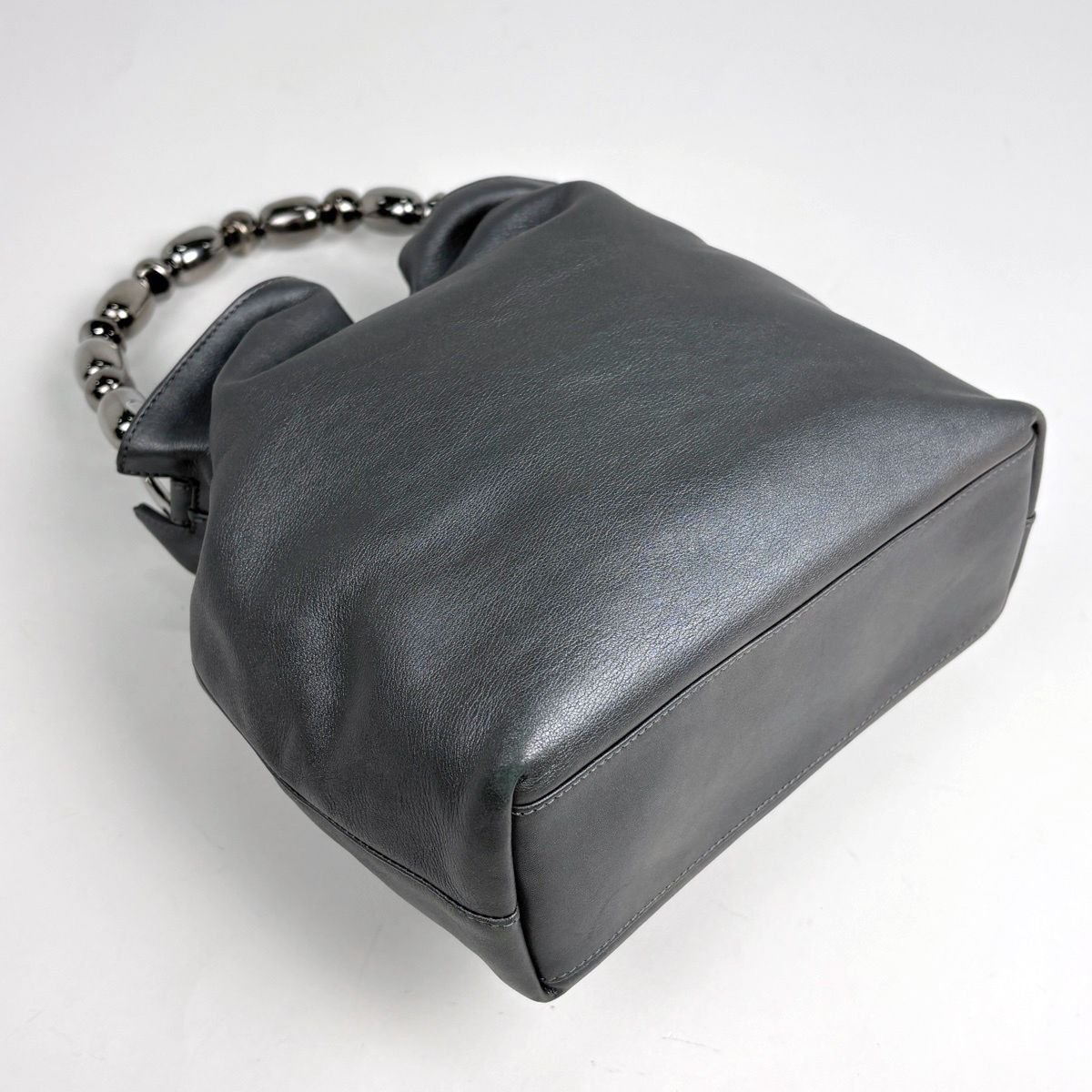 Dior Maris Pearl Handbag Leather Gray