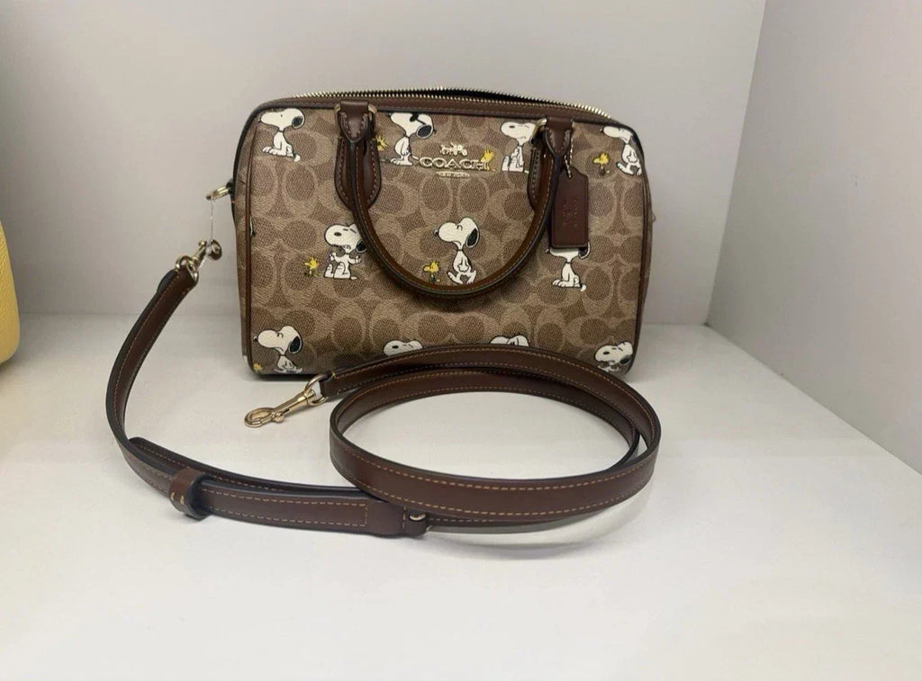 Coach X Peanuts Rowan Satchel Bag Signature Canvas
