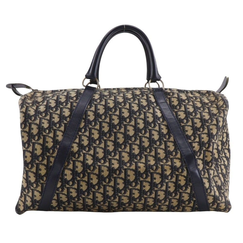 Dior Mini Boston Trotter Vintage Canvas Navy Handbag