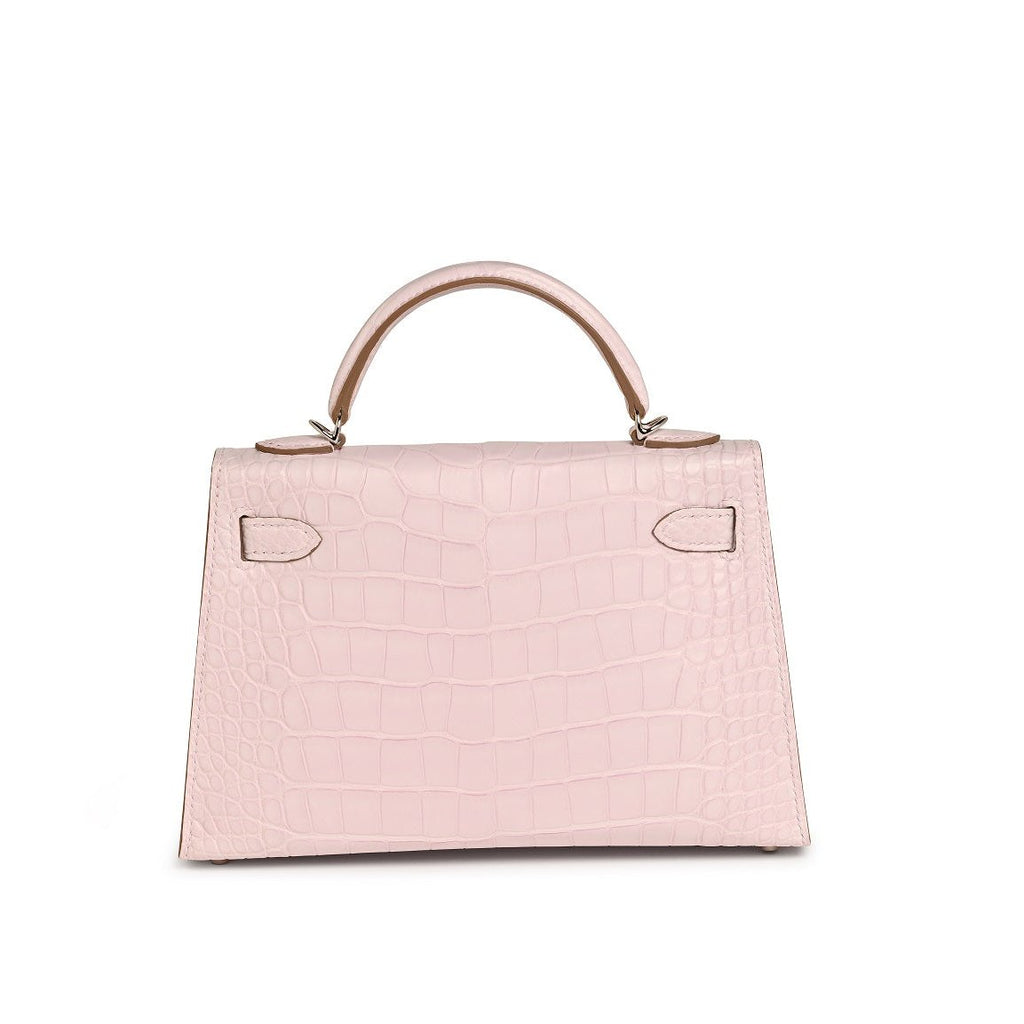 Mauve Pale Crocodile Mini Kelly