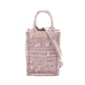 Dior Handbag Book Tote Mini Pink Gray Canvas Vertical