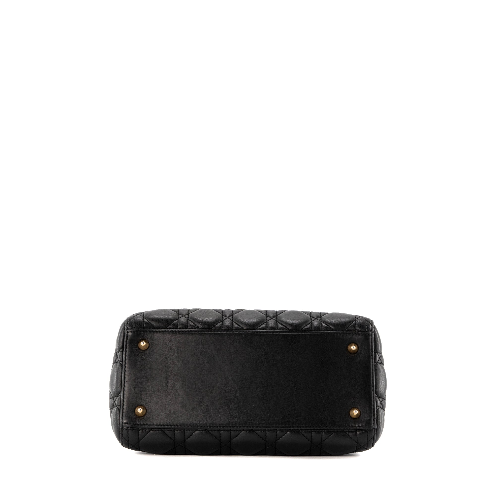 DIOR - Lady Dior medium Dior handbag in vintage black cannage black leather